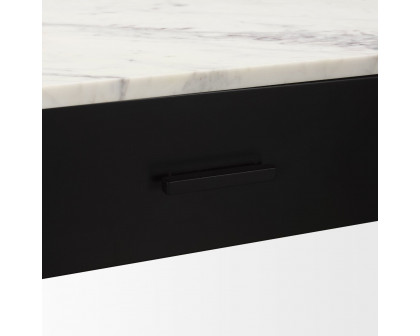 Mercana - Amika Console Table with White Marble Top/Black Metal Base