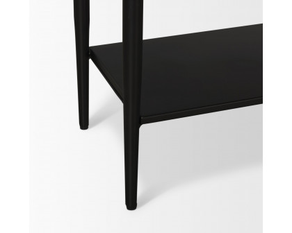 Mercana - Amika Console Table with White Marble Top/Black Metal Base