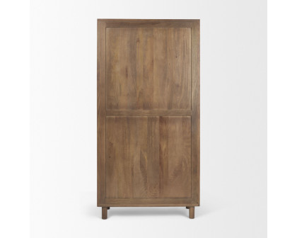 Mercana - Astrid Medium Brown Solid Wood Armoire