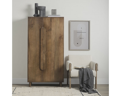 Mercana - Astrid Medium Brown Solid Wood Armoire