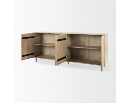 Mercana Tucker 4 Doors Sideboard - Light Brown, Wood