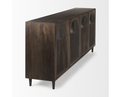 Mercana Tucker 4 Doors Sideboard - Dark Brown, Wood