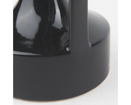 Mercana Burton Small Ceramic Jug Vase - Glossy Black