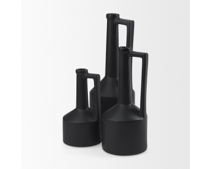 Mercana Burton Medium Ceramic Jug Vase - Black