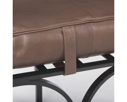 Mercana Jessie Bench with Black Metal Base - Dark Brown