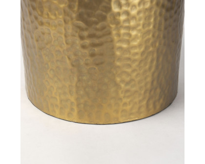 Mercana Leo Table Lamp with White Fabric Shade - Gold