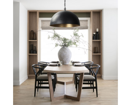 Mercana Karina 36" Round Pendant Light - Black, Metal