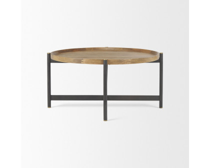 Mercana Marquisa Small Coffee Table with Black Metal - Light Brown