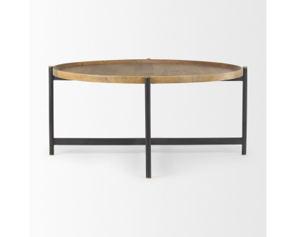 Mercana Marquisa Large Coffee Table with Black Metal - Light Brown