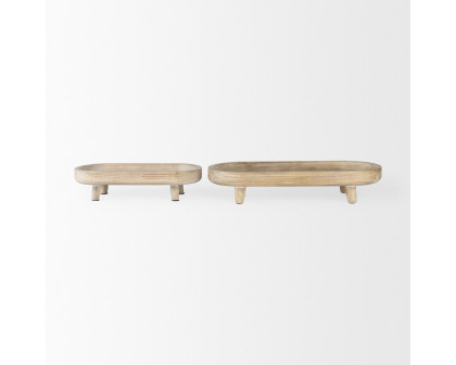 Mercana - Carver Wood Footed Trays (Set)