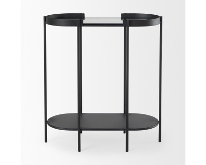 Mercana - Booker Black Metal with Tinted Glass Top Accent Table