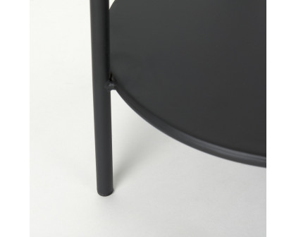 Mercana - Booker Black Metal with Tinted Glass Top Accent Table