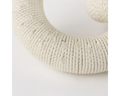 Mercana Alize Cotton Rope Wrapped Solid Wood Circular Chain Link Decorative Object - Cream