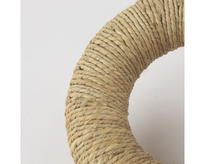 Mercana Alize Jute Wrapped Solid Wood Circular Chain Link Decorative Object - Light Brown