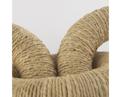 Mercana Alize Jute Wrapped Solid Wood Circular Chain Link Decorative Object - Light Brown