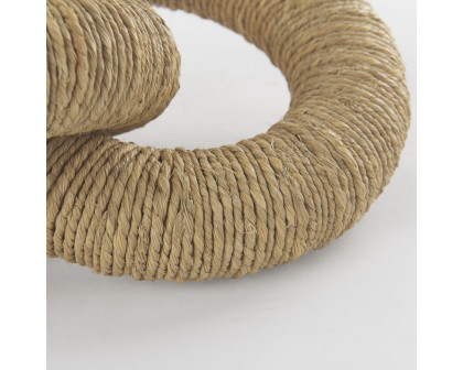 Mercana Alize Jute Wrapped Solid Wood Circular Chain Link Decorative Object - Light Brown