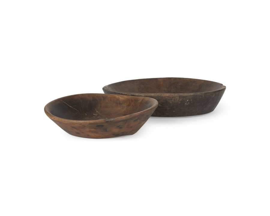 Mercana - Nikita Light-Wash Reclaimed Wood Bowls (Set)