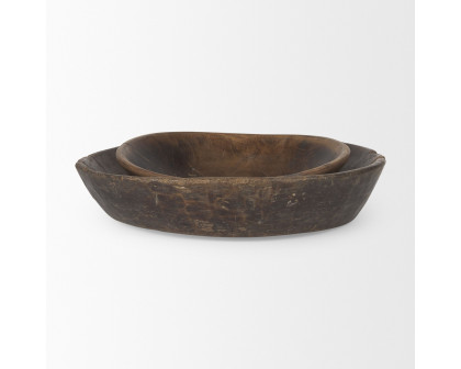 Mercana Nikita Reclaimed Wood Bowls (Set of 2) - Brown