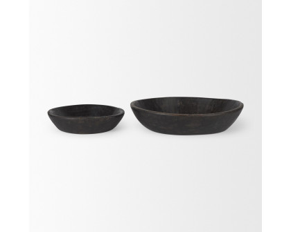 Mercana Nikita Reclaimed Wood Bowls (Set of 2) - Black