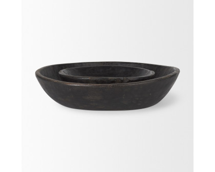 Mercana Nikita Reclaimed Wood Bowls (Set of 2) - Black