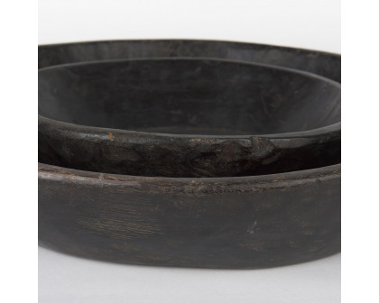 Mercana Nikita Reclaimed Wood Bowls (Set of 2) - Black