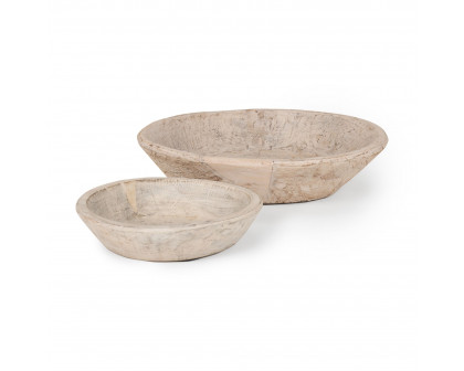 Mercana - Nikita Light-Wash Reclaimed Wood Bowls (Set)