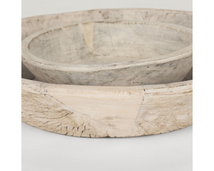 Mercana Nikita Light-Wash Reclaimed Wood Bowls (Set of 2) - Light-Wash