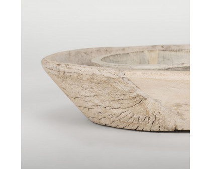 Mercana Nikita Light-Wash Reclaimed Wood Bowls (Set of 2) - Light-Wash