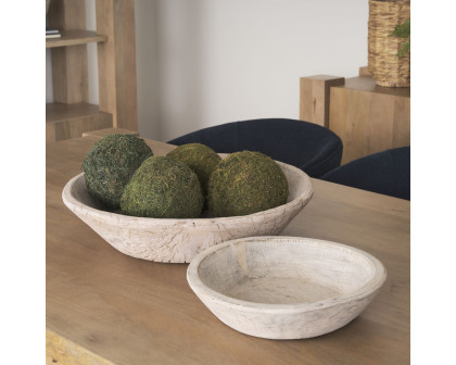 Mercana Nikita Light-Wash Reclaimed Wood Bowls (Set of 2) - Light-Wash