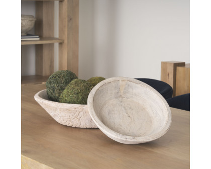 Mercana Nikita Light-Wash Reclaimed Wood Bowls (Set of 2) - Light-Wash