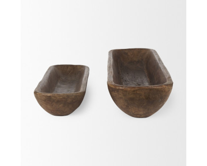 Mercana Athena Reclaimed Wood Trays (Set of 2) - Brown