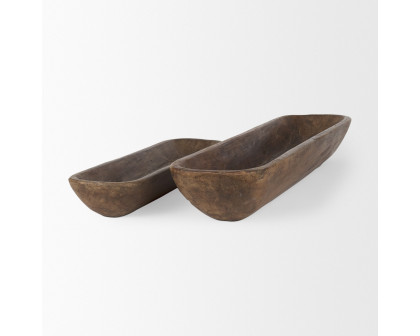 Mercana Athena Reclaimed Wood Trays (Set of 2) - Brown