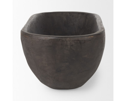 Mercana Athena Oblong Reclaimed Wood Bowl - Black/Brown