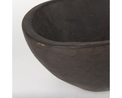 Mercana Athena Oblong Reclaimed Wood Bowl - Black/Brown