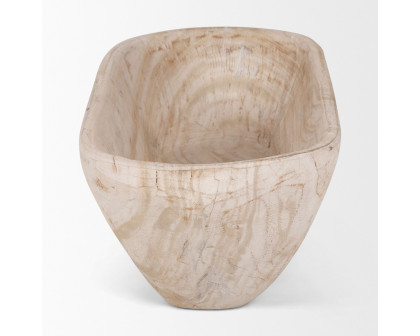 Mercana Athena Oblong Reclaimed Wood Bowl - Light-Wash