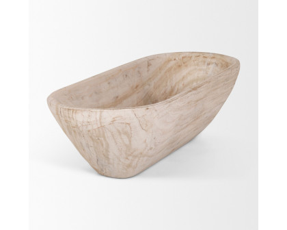 Mercana Athena Oblong Reclaimed Wood Bowl - Light-Wash