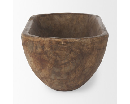 Mercana Athena Oblong Reclaimed Wood Bowl - Brown