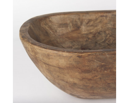 Mercana Athena Oblong Reclaimed Wood Bowl - Brown