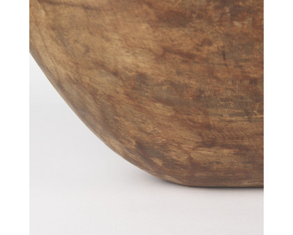 Mercana Athena Oblong Reclaimed Wood Bowl - Brown