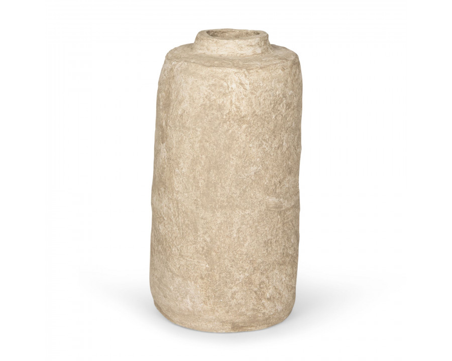 Mercana Rama Small Paper Mache Floor Vase - Beige