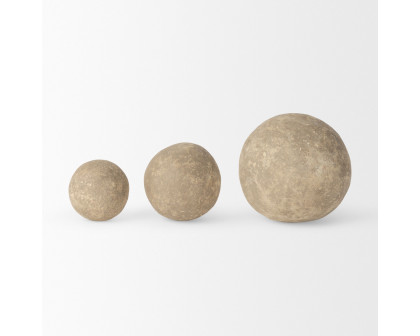 Mercana Sunita Paper Mache Orbs (Set of 3) - Gray