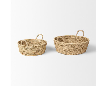 Mercana - Ayanna Deep Nesting Seagrass Baskets/Handles (Set of 2)