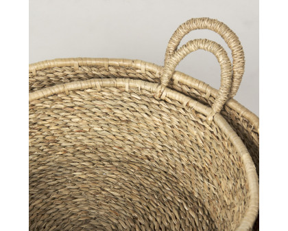 Mercana - Ayanna Deep Nesting Seagrass Baskets/Handles (Set of 2)