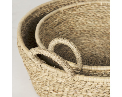 Mercana - Ayanna Deep Nesting Seagrass Baskets/Handles (Set of 2)