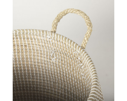 Mercana - Kairi Seagrass Floor Baskets/Lids and Handles (Set of 2)