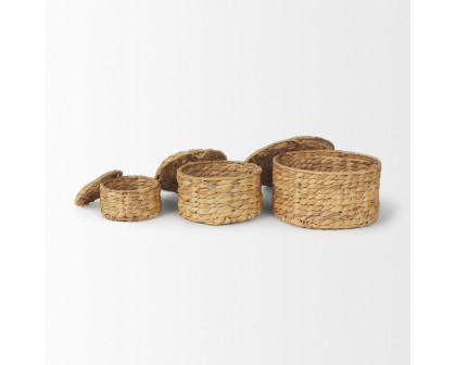 Mercana - Kea Nesting Water Hyacinth Boxes with Lids (Set of 3)