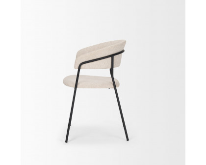 Mercana Carolyn Dining Chair with Oatmeal Fabric & Matte Black Metal - Oatmeal