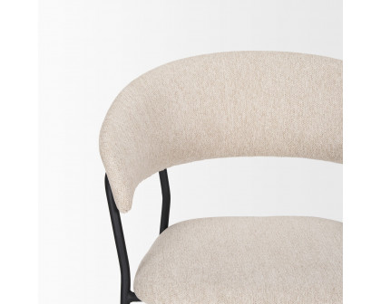 Mercana Carolyn Dining Chair with Oatmeal Fabric & Matte Black Metal - Oatmeal