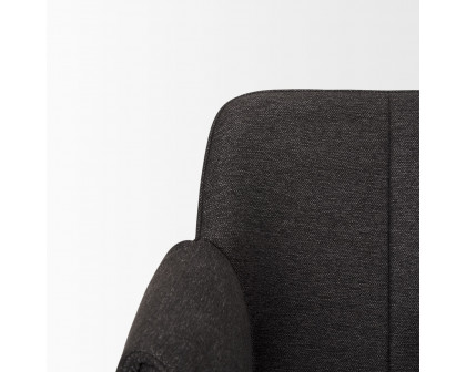 Mercana Brently Dining Chair with Gray Fabric & Matte Black Metal Legs - Gray