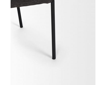 Mercana Brently Dining Chair with Gray Fabric & Matte Black Metal Legs - Gray